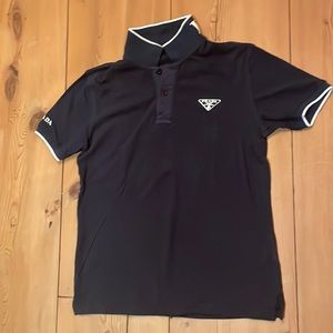 Vintage blue Prada short sleeve polo